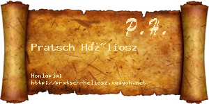 Pratsch Héliosz névjegykártya